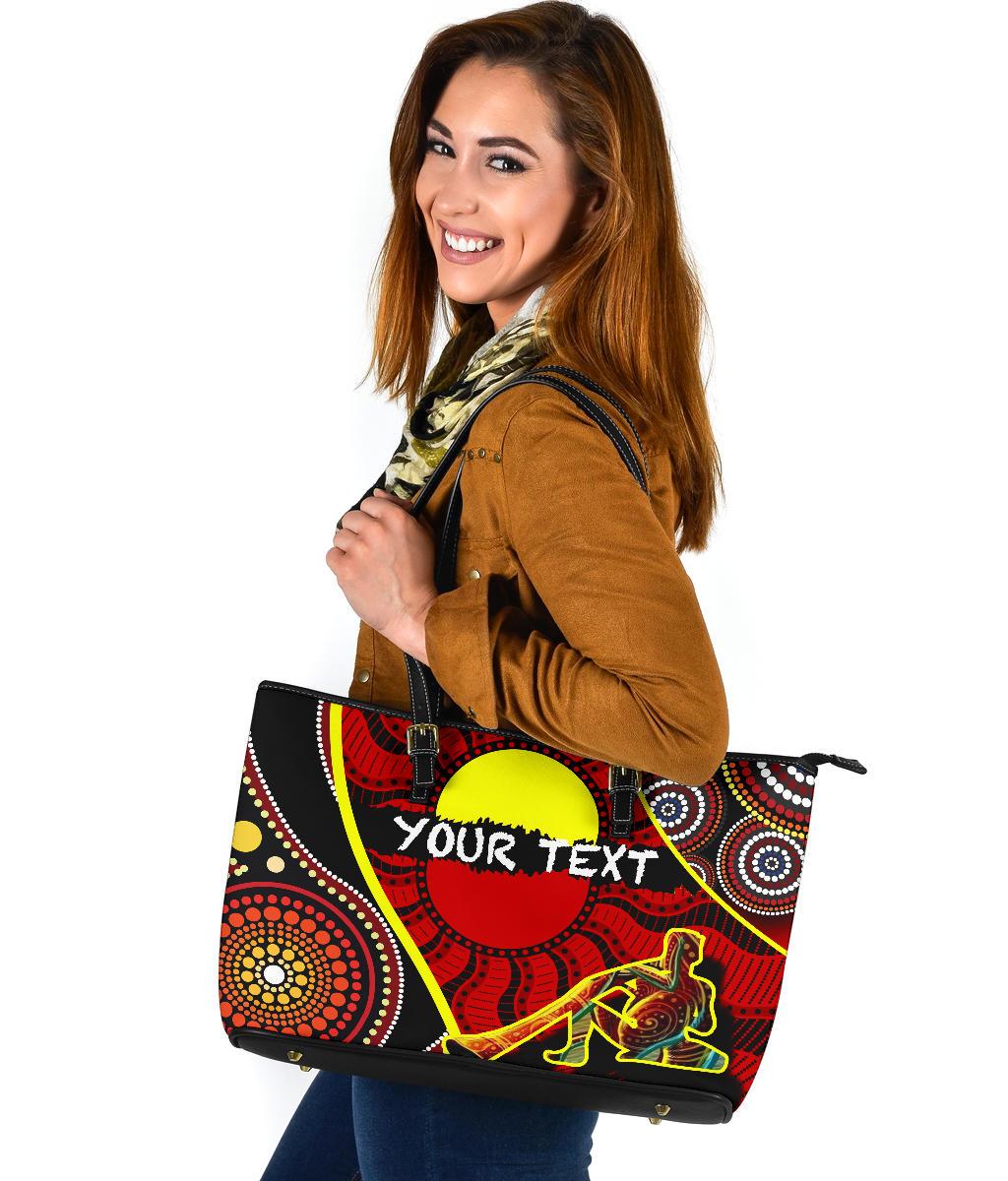 custom-large-leather-tote-bag-australia-aboriginal-dots-with-didgeridoo