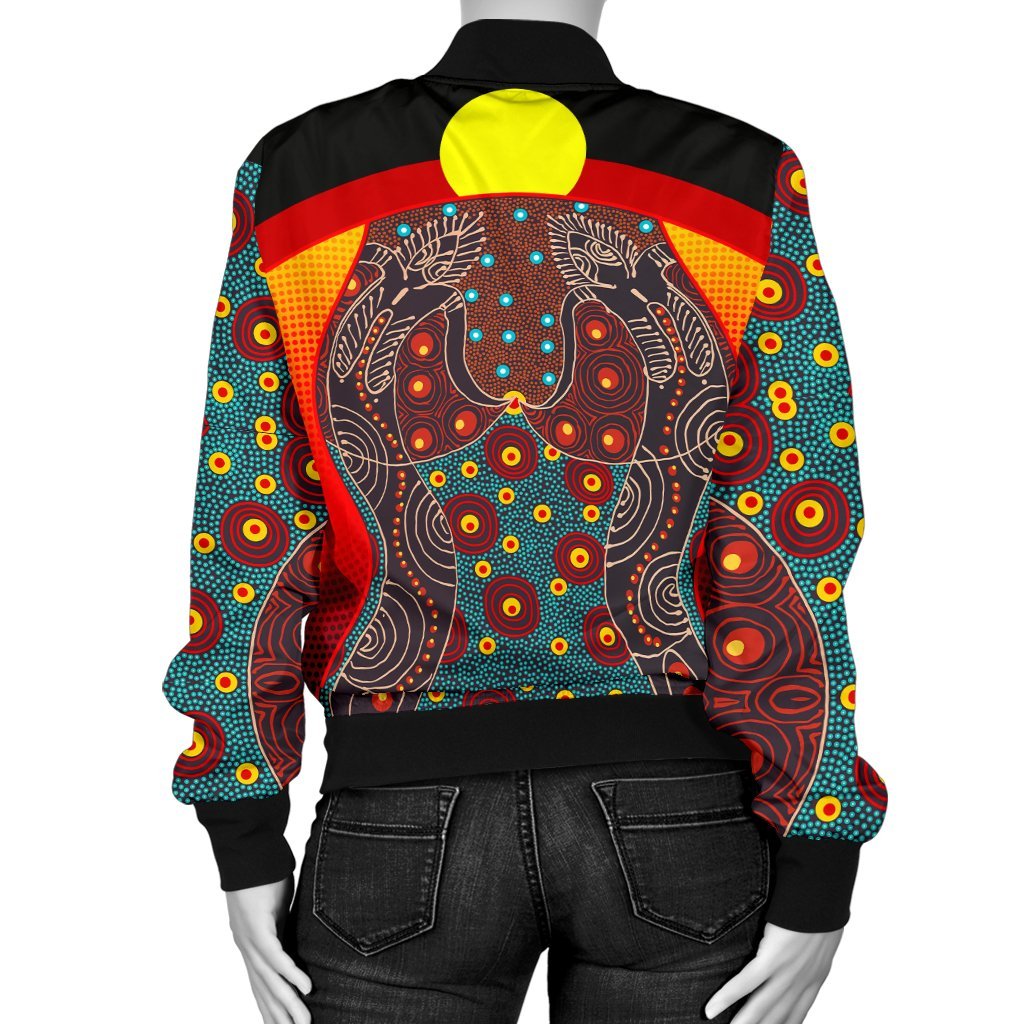 womens-bomber-jacket-aboriginal-sublimation-dot-pattern-style-red