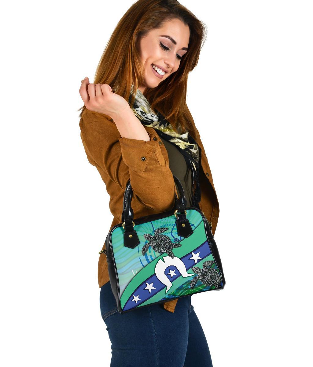 Shoulder Handbag - Torres Strait Flag And Turtle - Vibe Hoodie