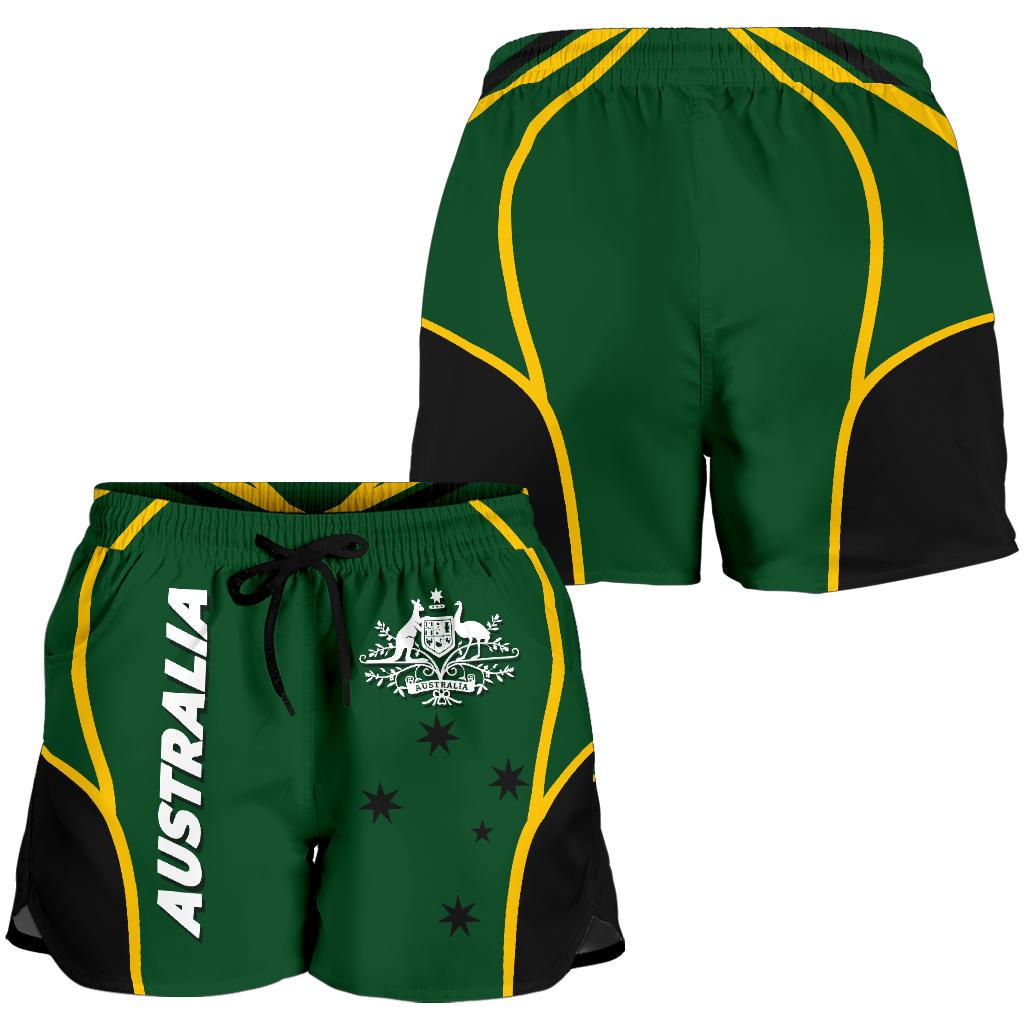 Women's Shorts - Australian Coat Of Arms (Green) Shorts - Vibe Hoodie