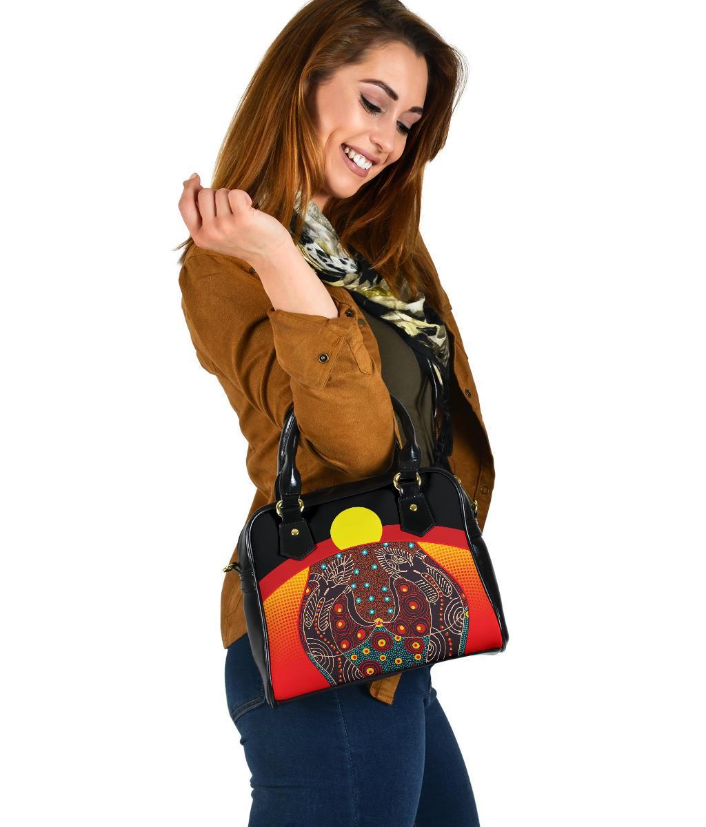 Shoulder Handbag - Aboriginal Sublimation Dot Pattern Style (Red) - Vibe Hoodie