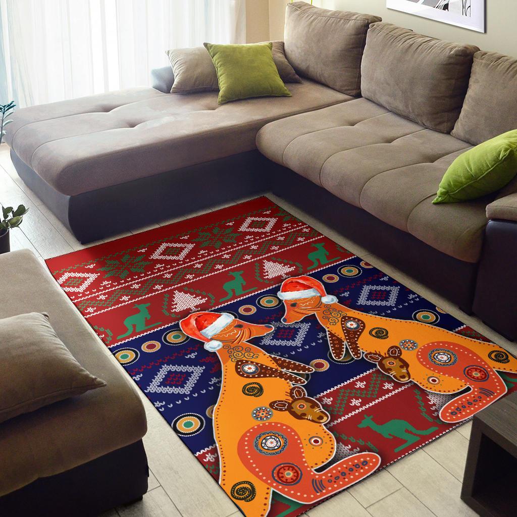 christmas-area-rug-mother-kangaroo-in-christmas