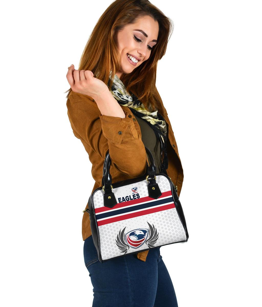 USA Rugby Shoulder Handbag Eagles Simple Style - White - Vibe Hoodie