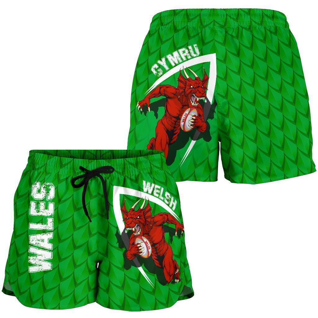 Wales Women'S Shorts - Welsh Dragon Rugby Champion - Vibe Hoodie