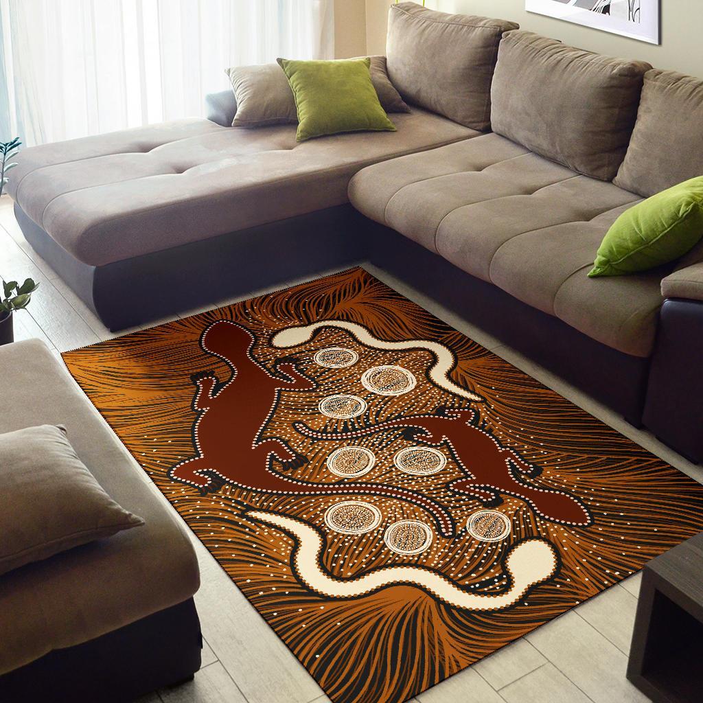 aboriginal-area-rug-indigenous-brown-lizard-and-white-snake-1