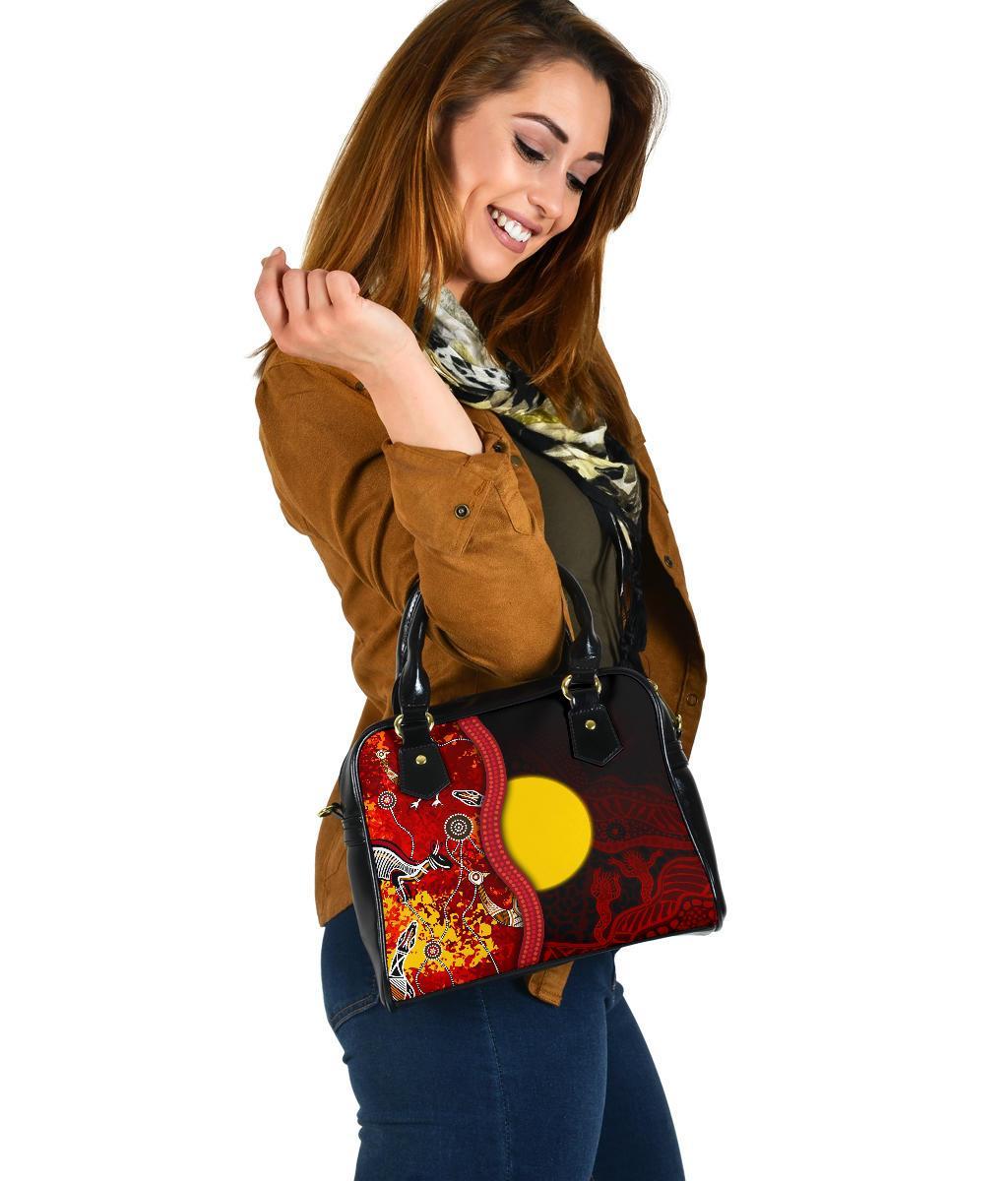 Aboriginal Shoulder Handbag - Red Indigenous Flag - Vibe Hoodie