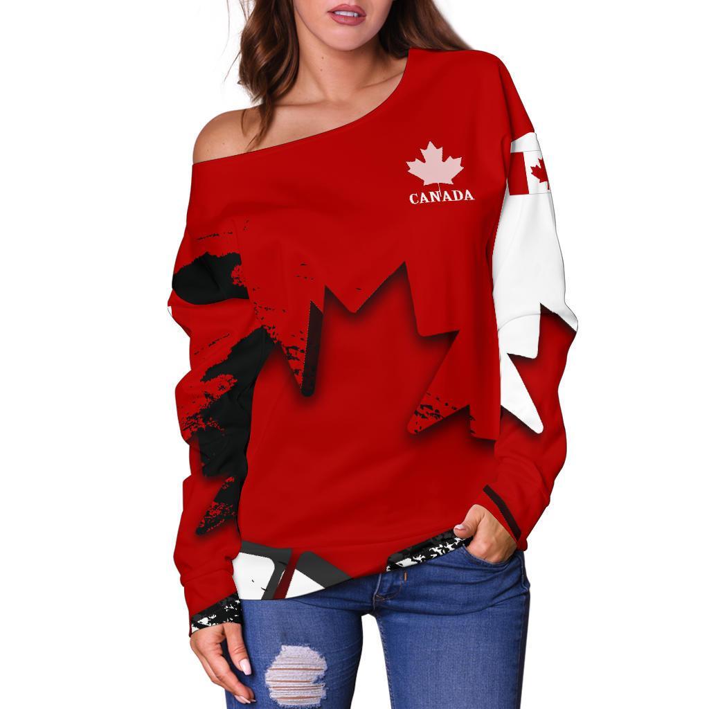 Canada Special Women'S Off Shoulder Sweater - Vibe Hoodie