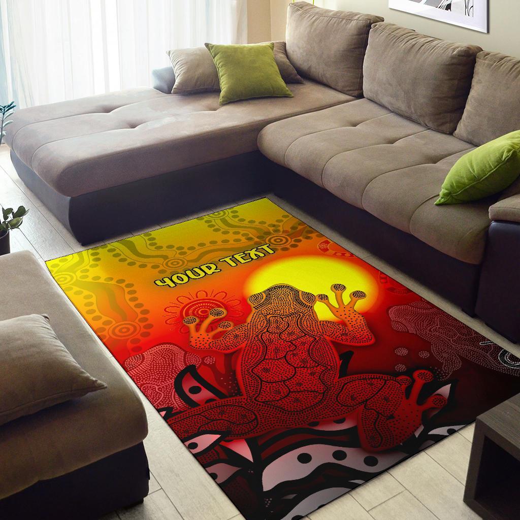 customaboriginal-area-rug-indigenous-frog-red