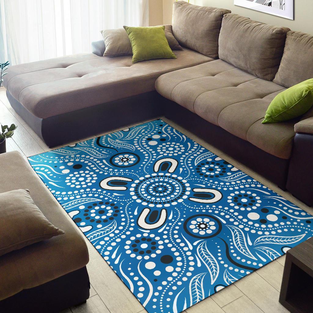 aboriginal-area-rug-indigenous-circle-dot-painting-blue-color