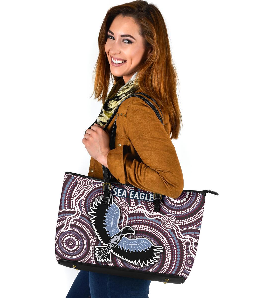 warringah-large-leather-tote-sea-eagles-indigenous