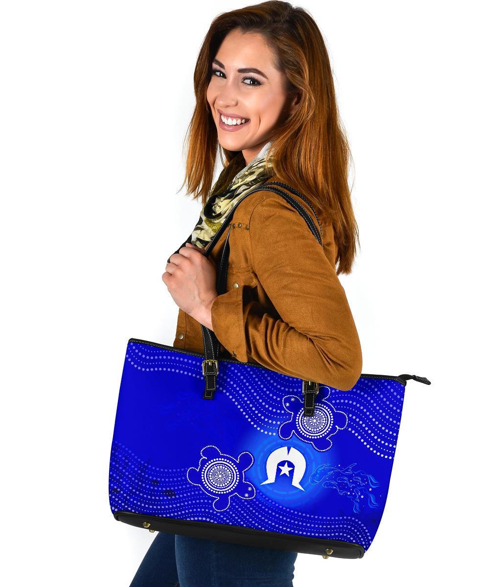 torres-strait-islanders-large-leather-tote-bag-torres-symbol-with-turtle