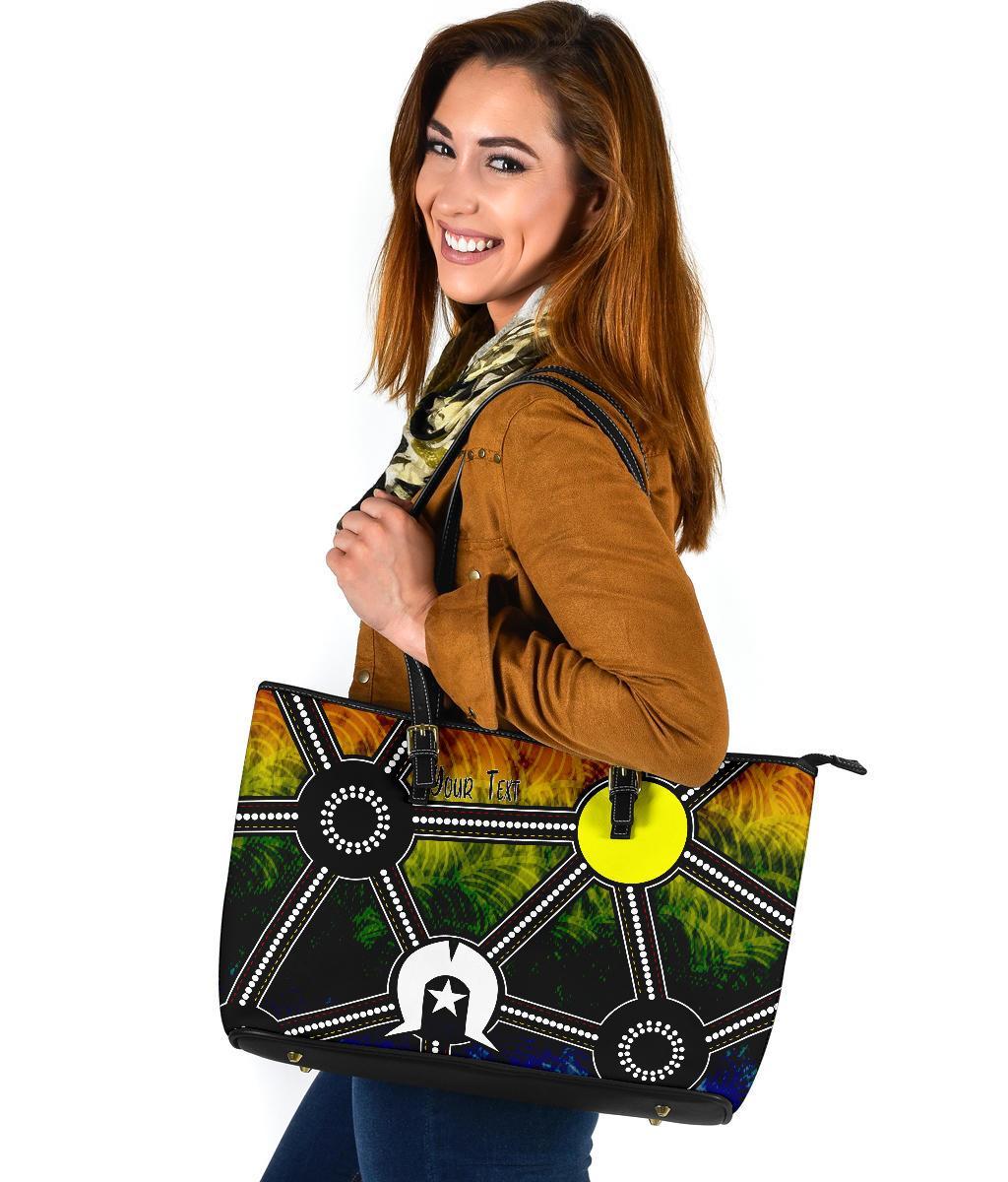 custom-naidoc-week-2021-large-leather-tote-bag-aboriginal-geometric-style