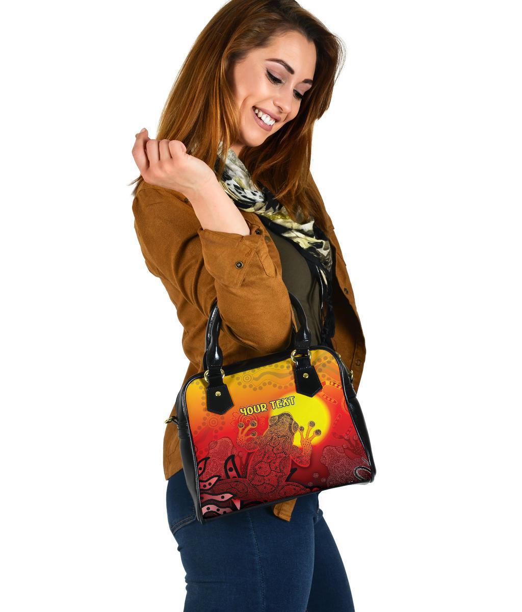 [Custom]Aboriginal Shoulder Handbag - Indigenous Frog (Red) - Vibe Hoodie