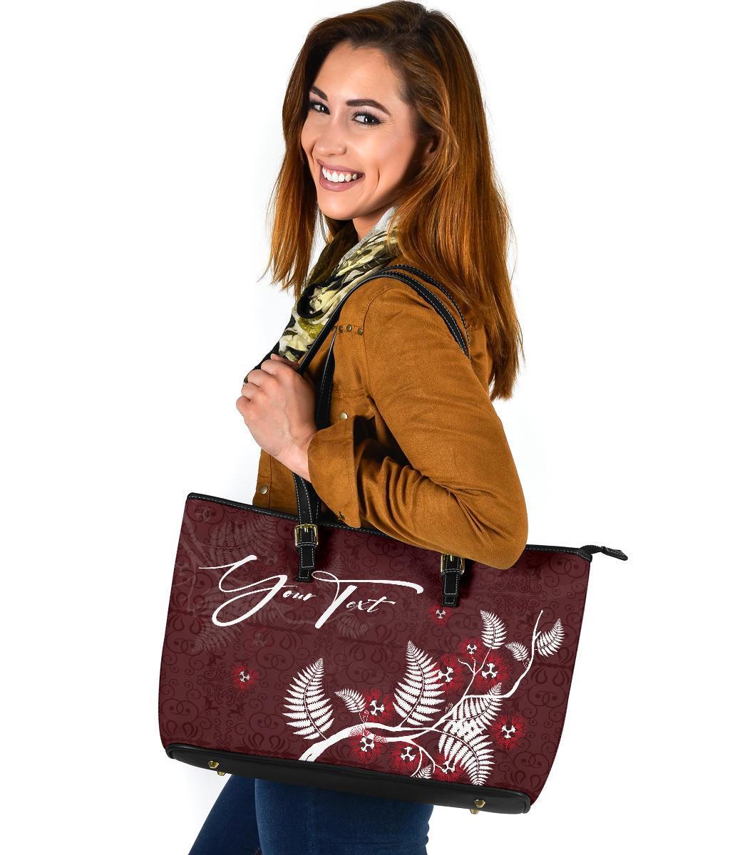 signature-custom-pohutukawa-silver-fern-leather-tote-bag-red