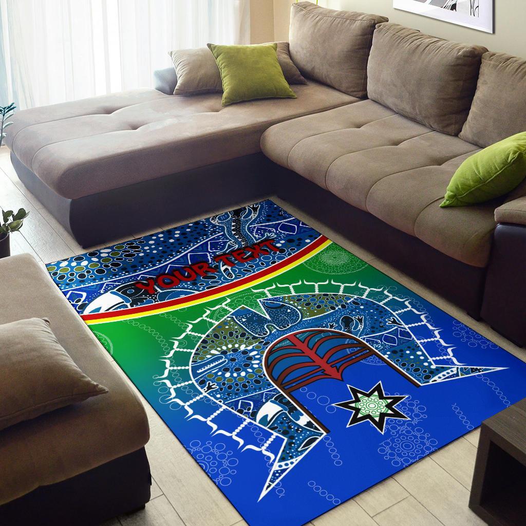 personalised-area-rug-torres-strait-symbol-with-aboriginal-patterns