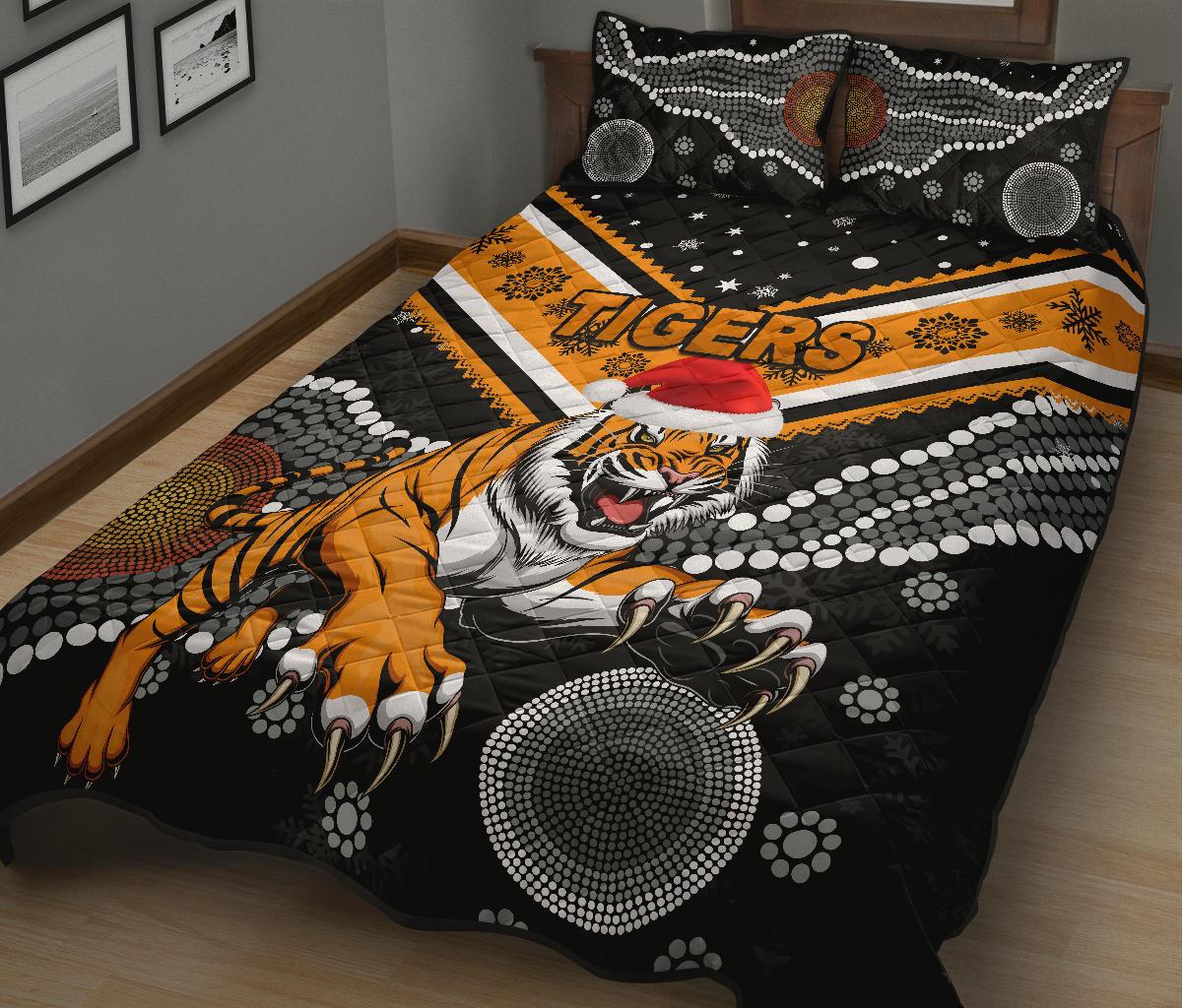 wests-christmas-quilt-bed-set-tigers-indigenous