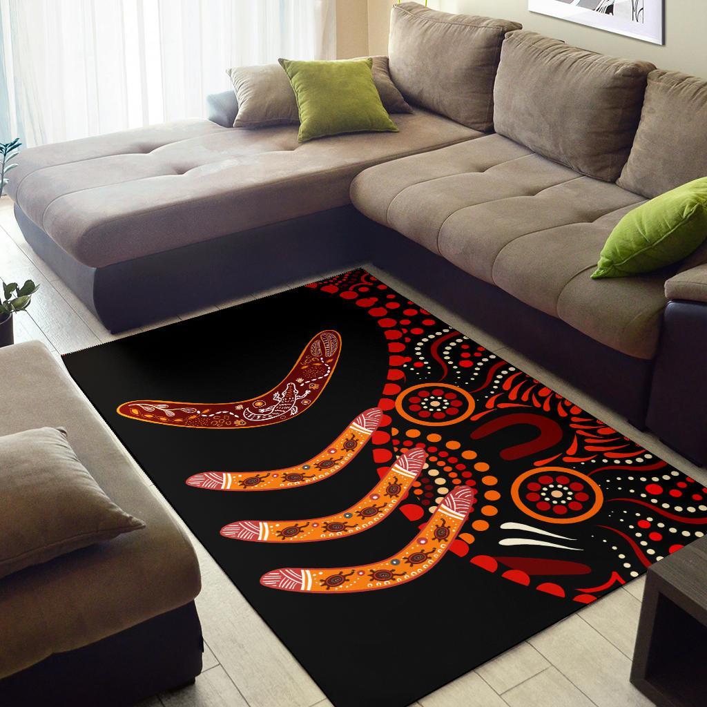 aboriginal-area-rug-aboriginal-boomerangs-with-dot-painting-pattern