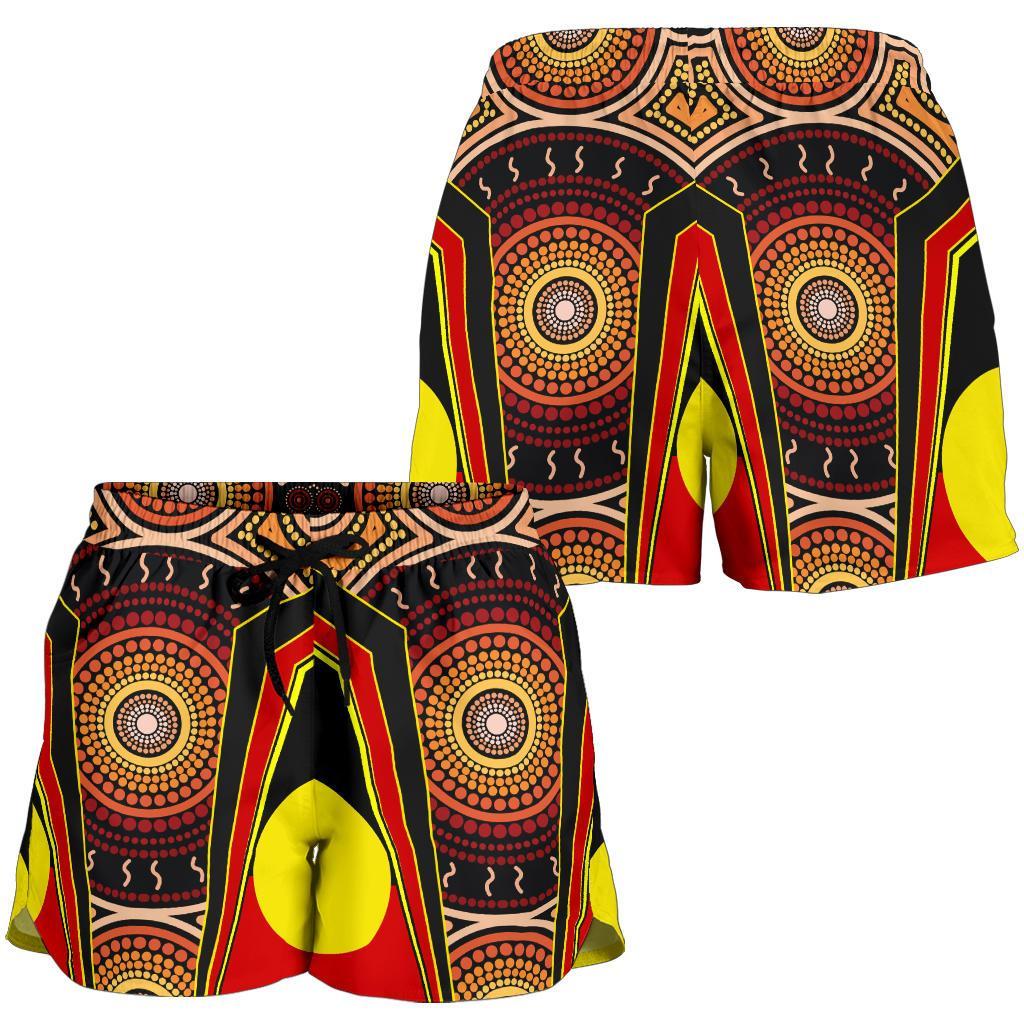 Women's Short - Aboriginal With Dot Painting Art - Vibe Hoodie