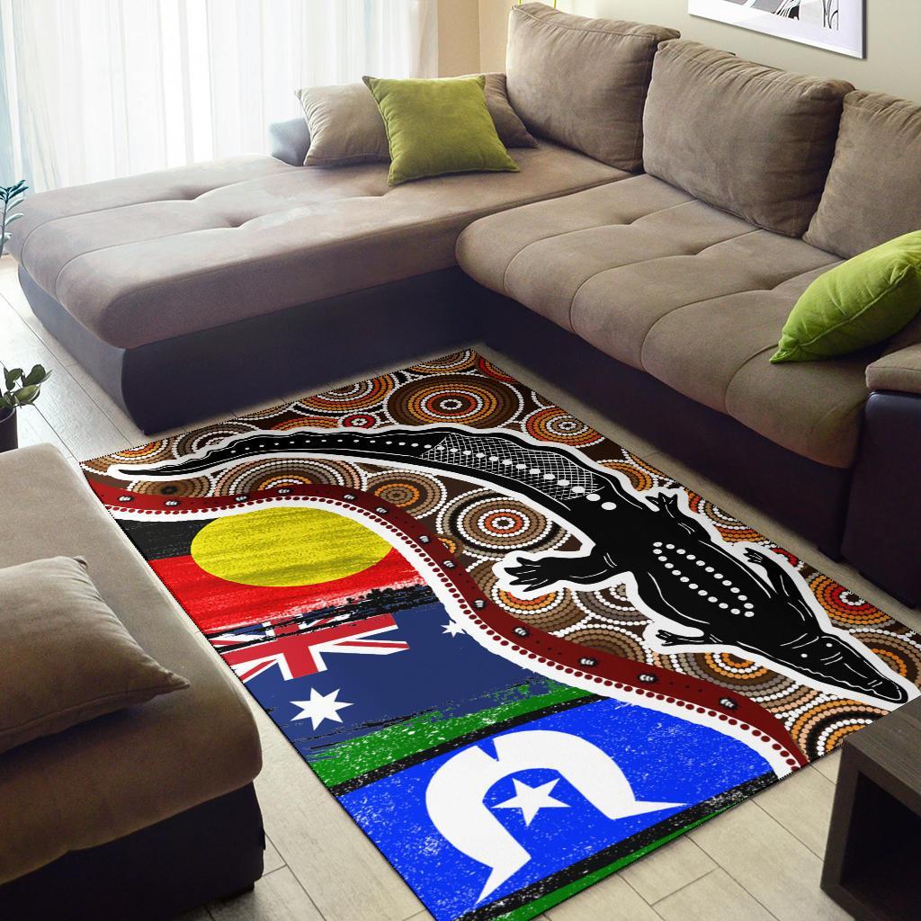 area-rug-australian-aboriginal-crocodile-with-naidoc-flags