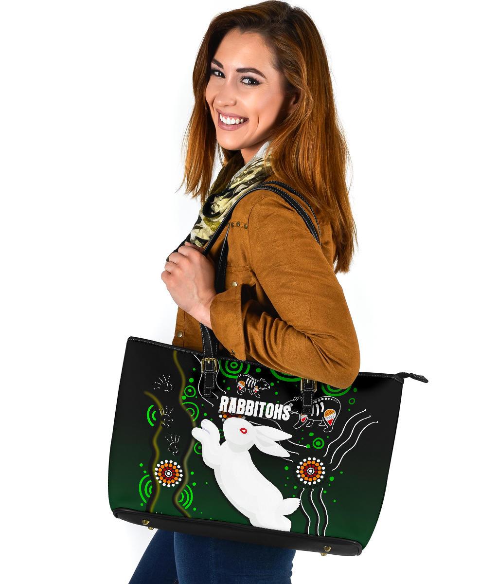 rabbitohs-large-leather-tote-bag-simple-indigenous