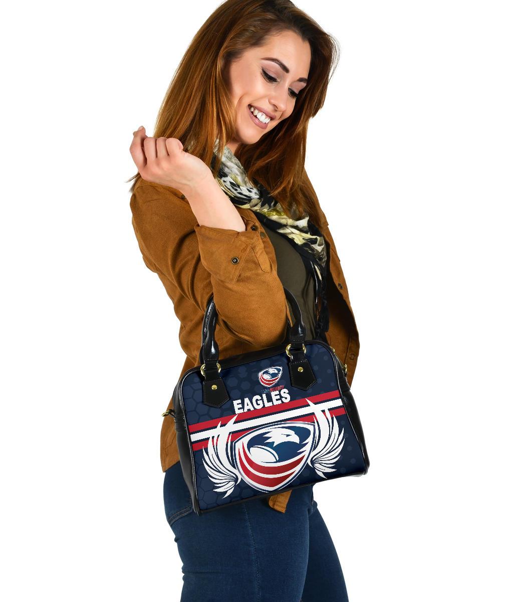 USA Rugby Shoulder Handbag Eagles Simple Style - Full Navy - Vibe Hoodie