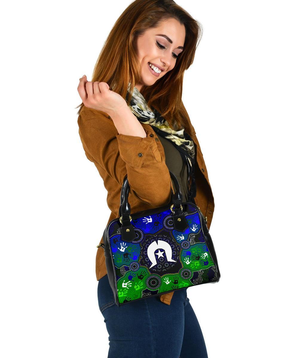 Aboriginal Shoulder Handbag   - Torres Strait Symbol With Indigenous Patterns - Vibe Hoodie