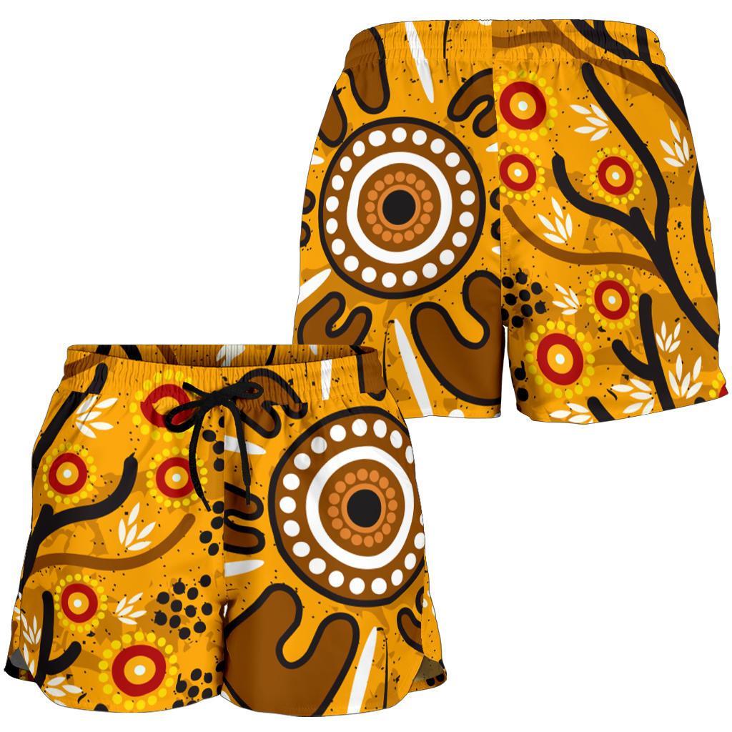 Women's Shorts - Aboriginal Art In Spring Style - Vibe Hoodie