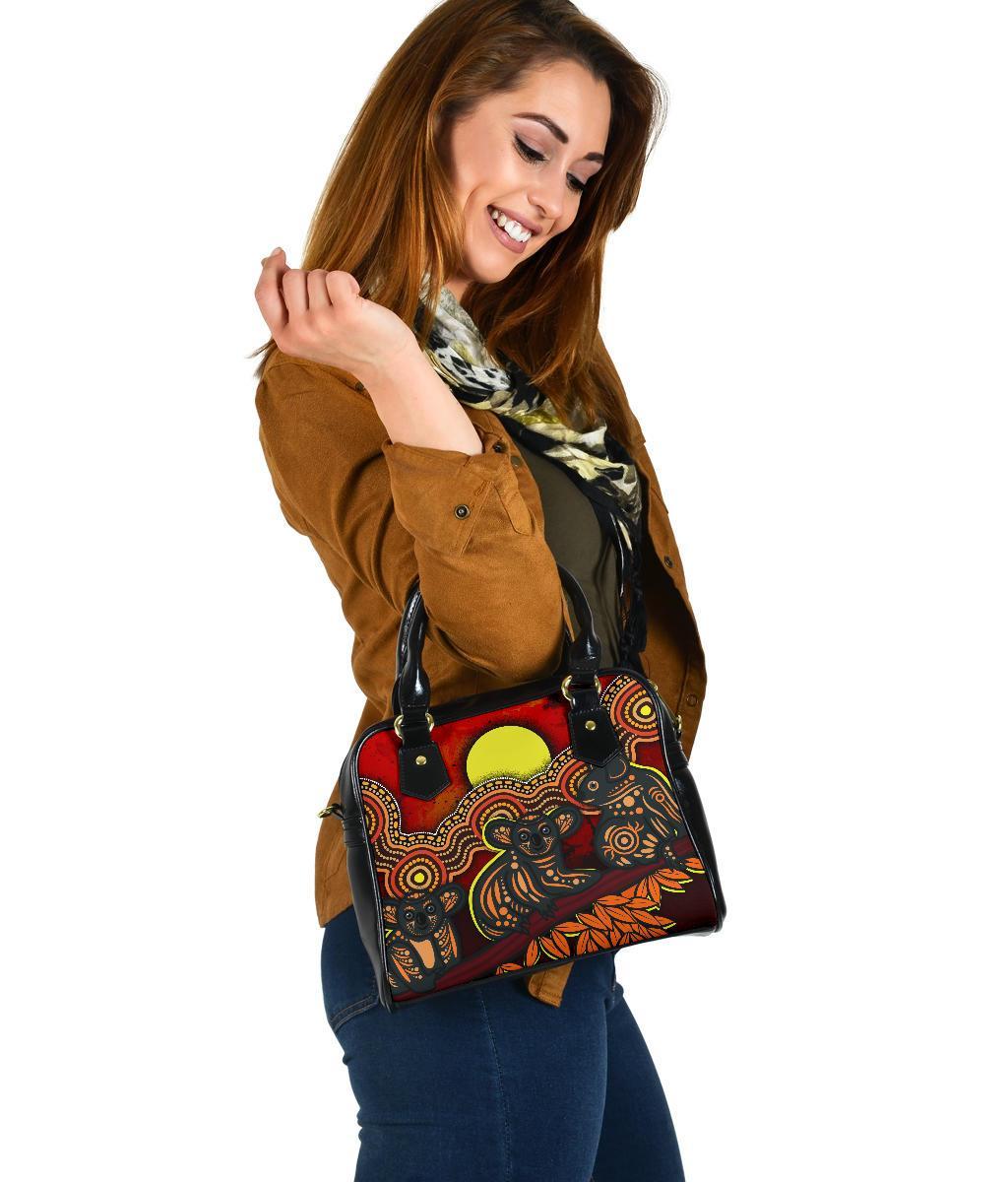 Aboriginal Shoulder Handbag - Australian Indigenous Koala - Vibe Hoodie