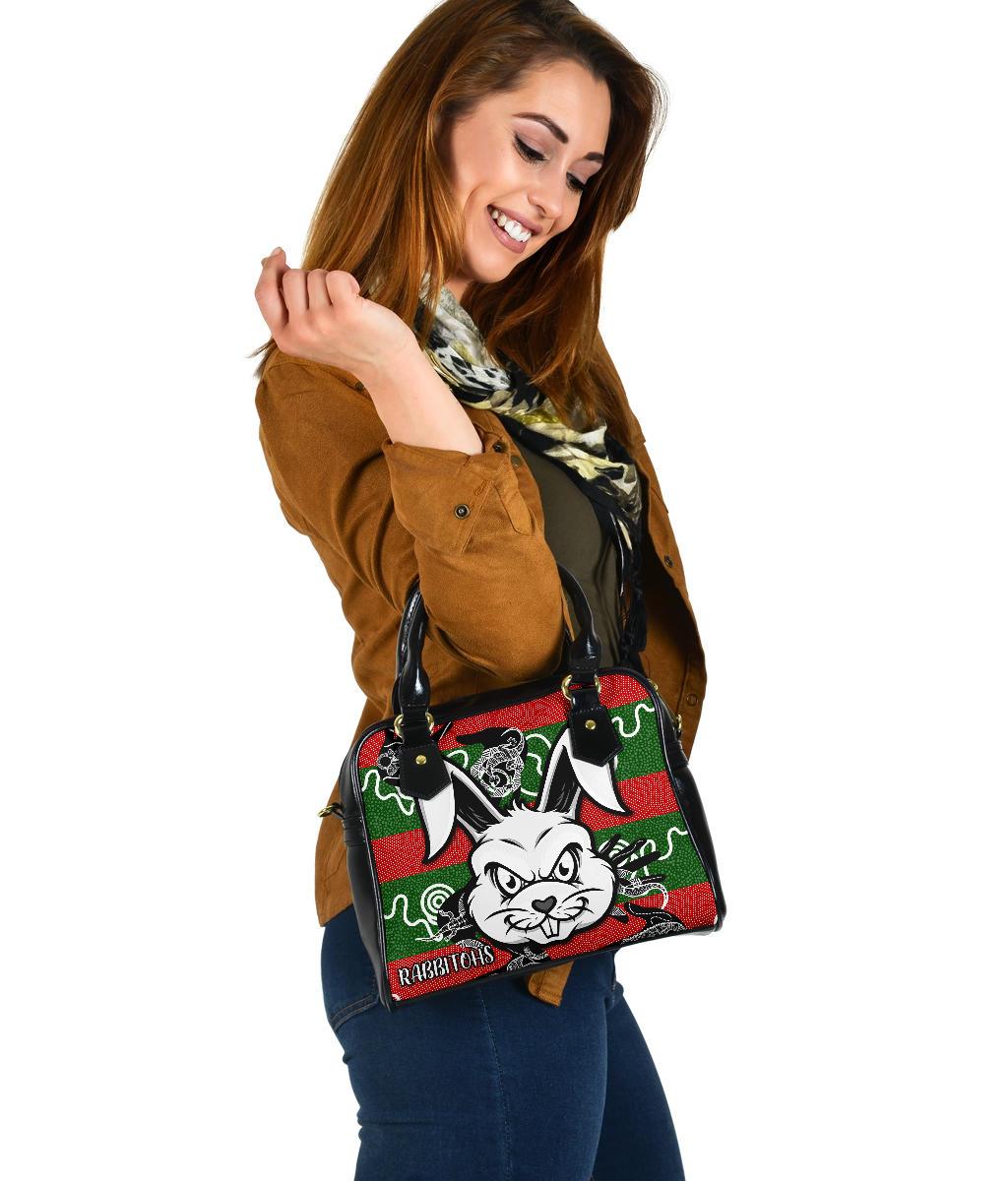 Rabbitohs Indigenous Shoulder Handbag Rabbit Head - Vibe Hoodie