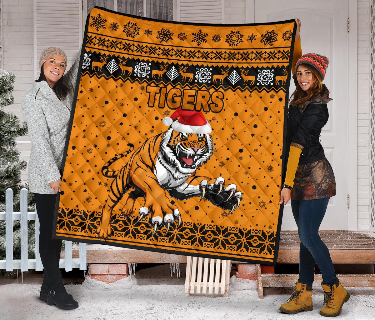 wests-christmas-premium-quilt-tigers-unique-vibes-orange