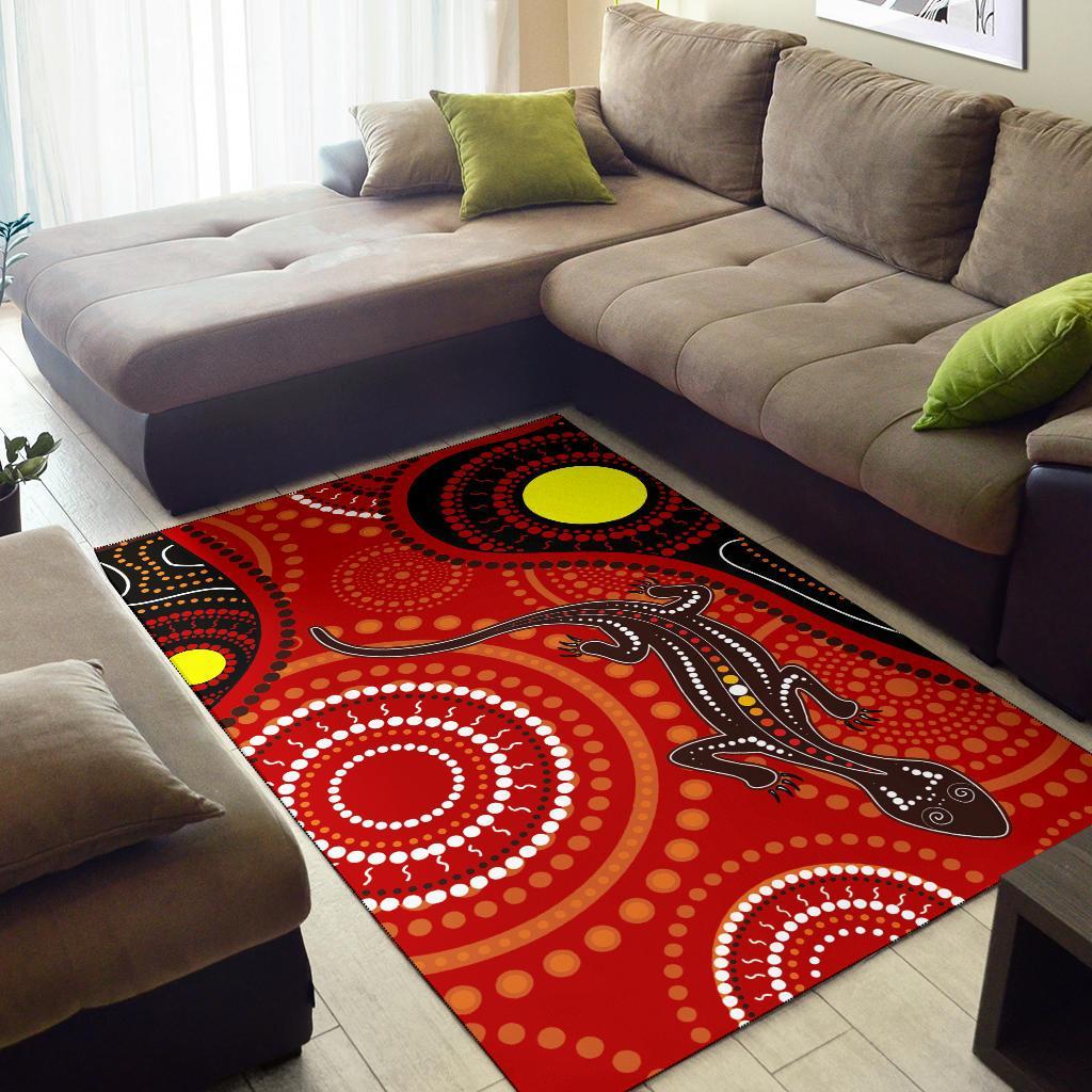 aboriginal-area-rug-australia-lizard-dot-painting-art