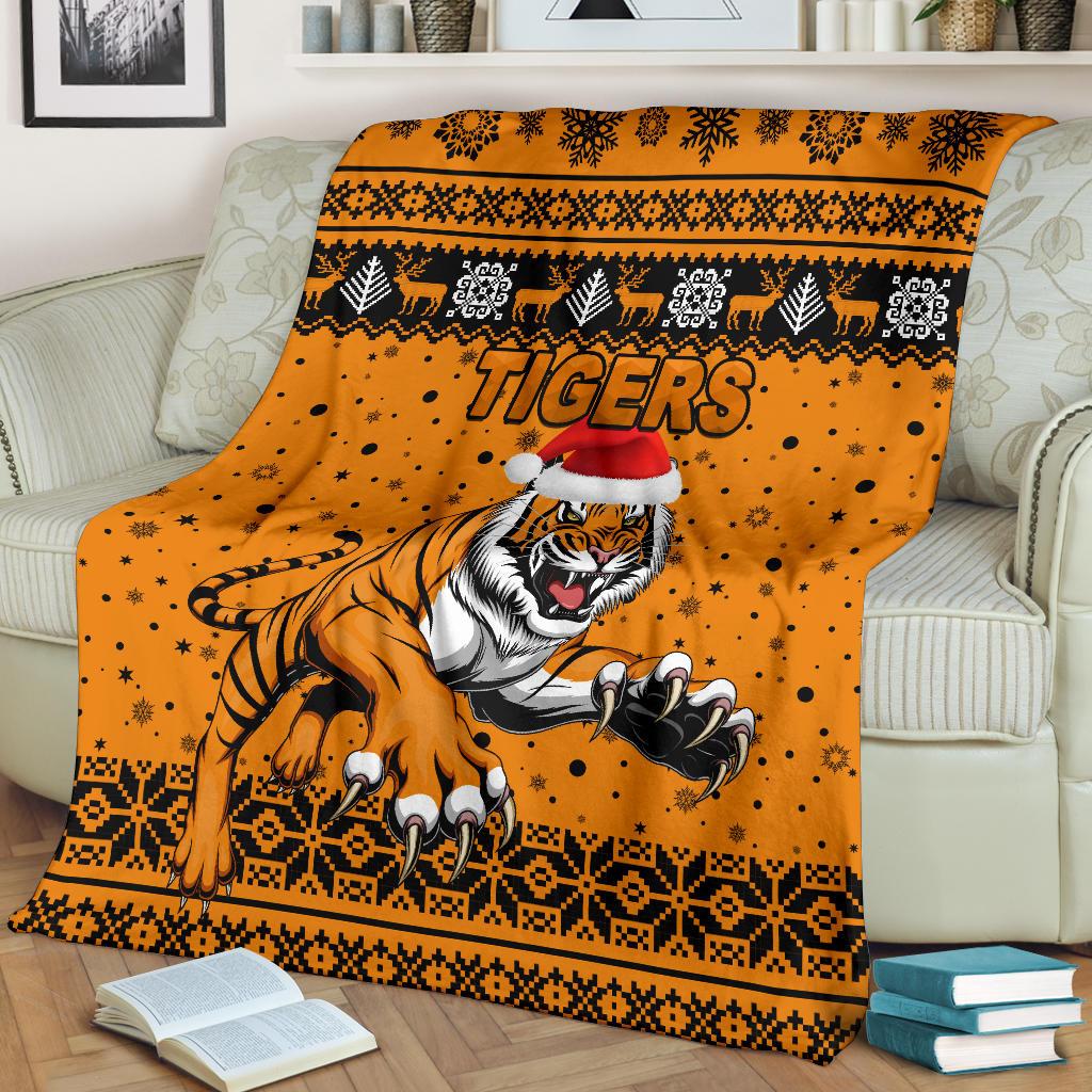 wests-christmas-premium-blanket-tigers-unique-vibes-orange