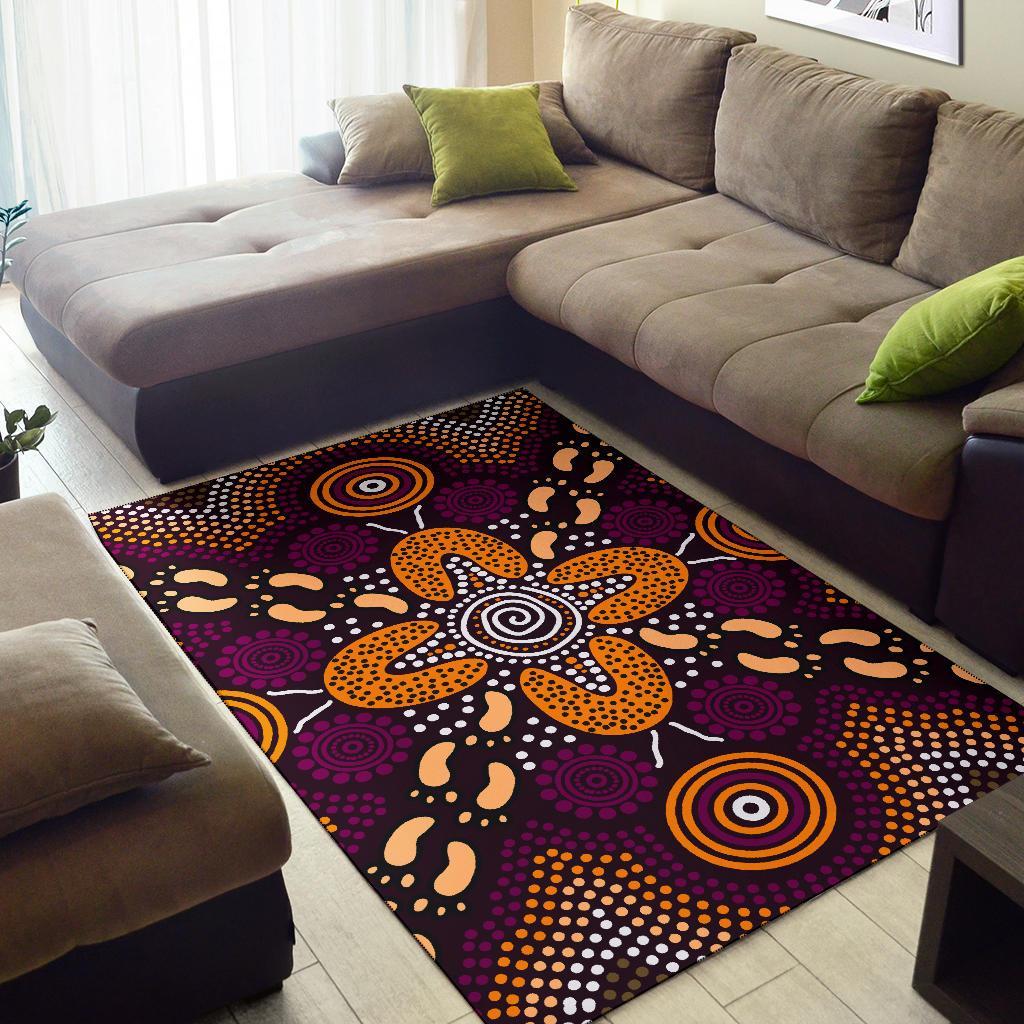 aboriginal-area-rug-flowers-dot-panting-art