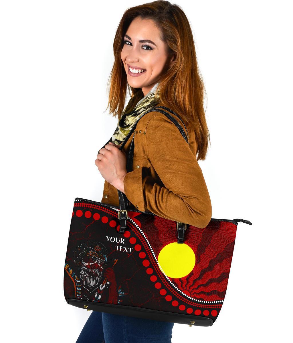 custom-aboriginal-leather-tote-bags-indigenous-people-and-sun