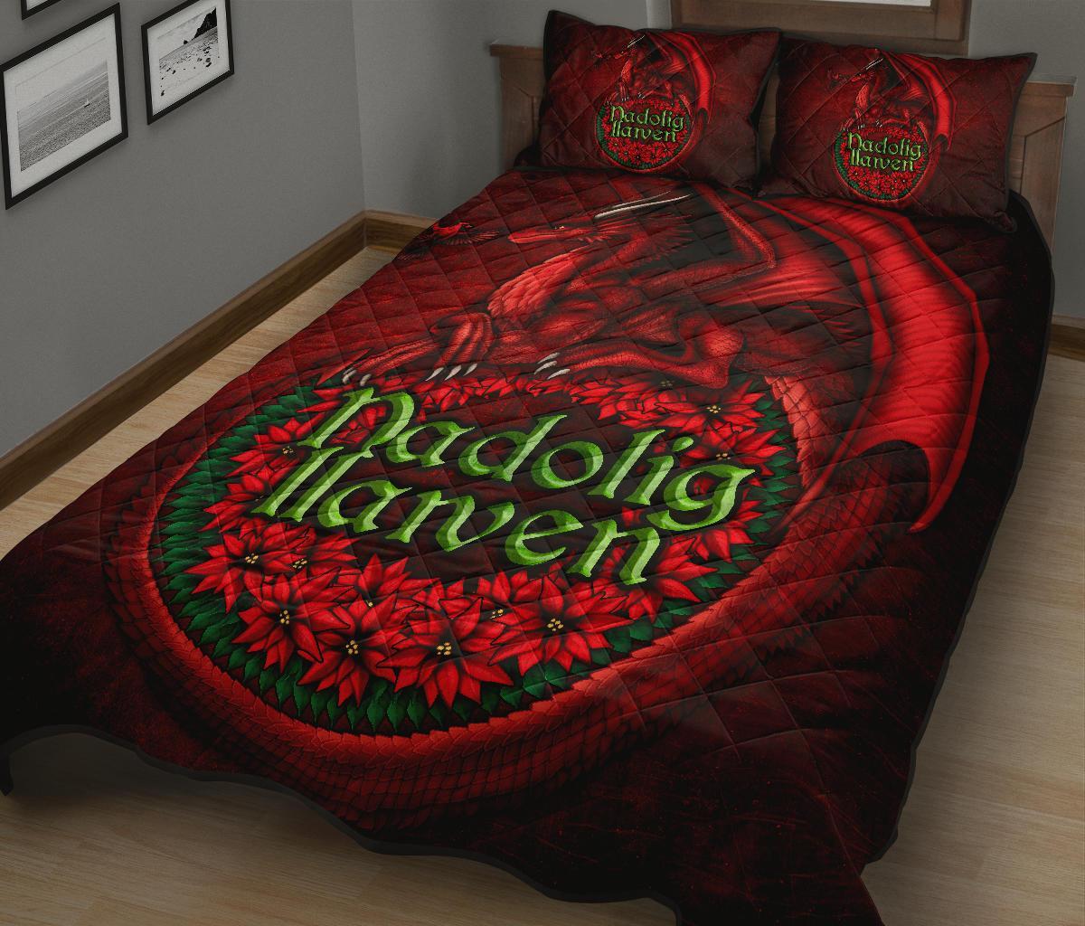 wales-quilt-bed-set-christmas-dragon