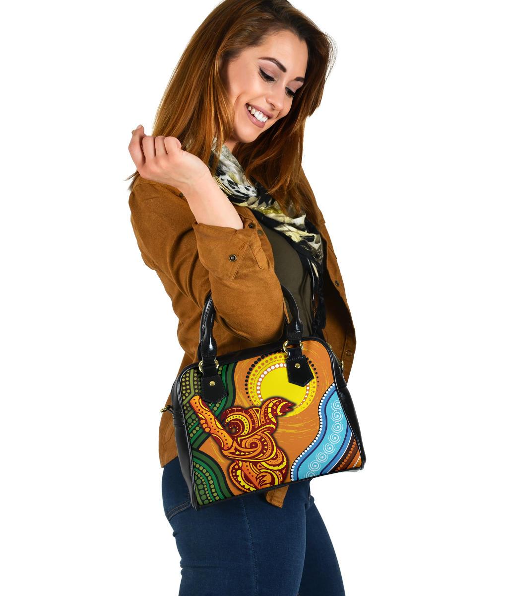 Shoulder Handbag - Australian Aboriginal Dot Painting Koala - Vibe Hoodie