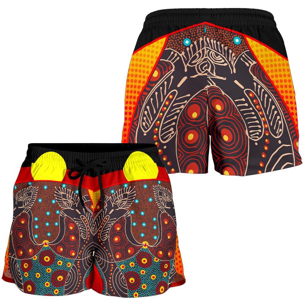 Women's Short - Aboriginal Sublimation Dot Pattern Style (Red) - Vibe Hoodie