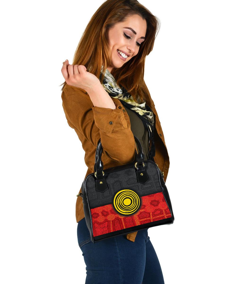 Aboriginal Shoulder Handbag - Aussie Indigenous Flag - Vibe Hoodie