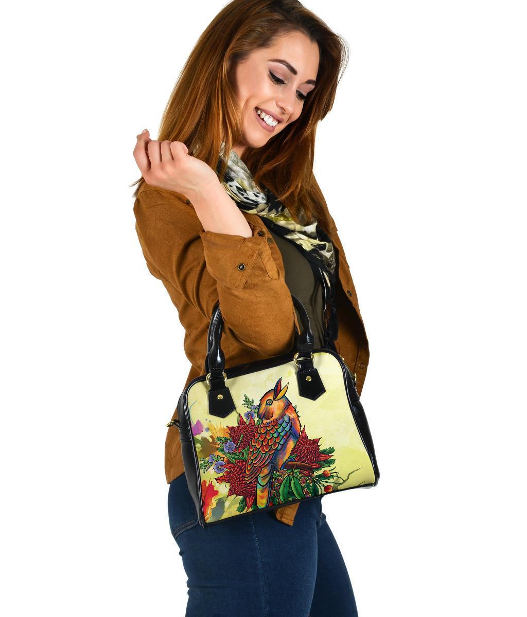 Shoulder Handbag - Australia Kookaburra With Waratah - Vibe Hoodie