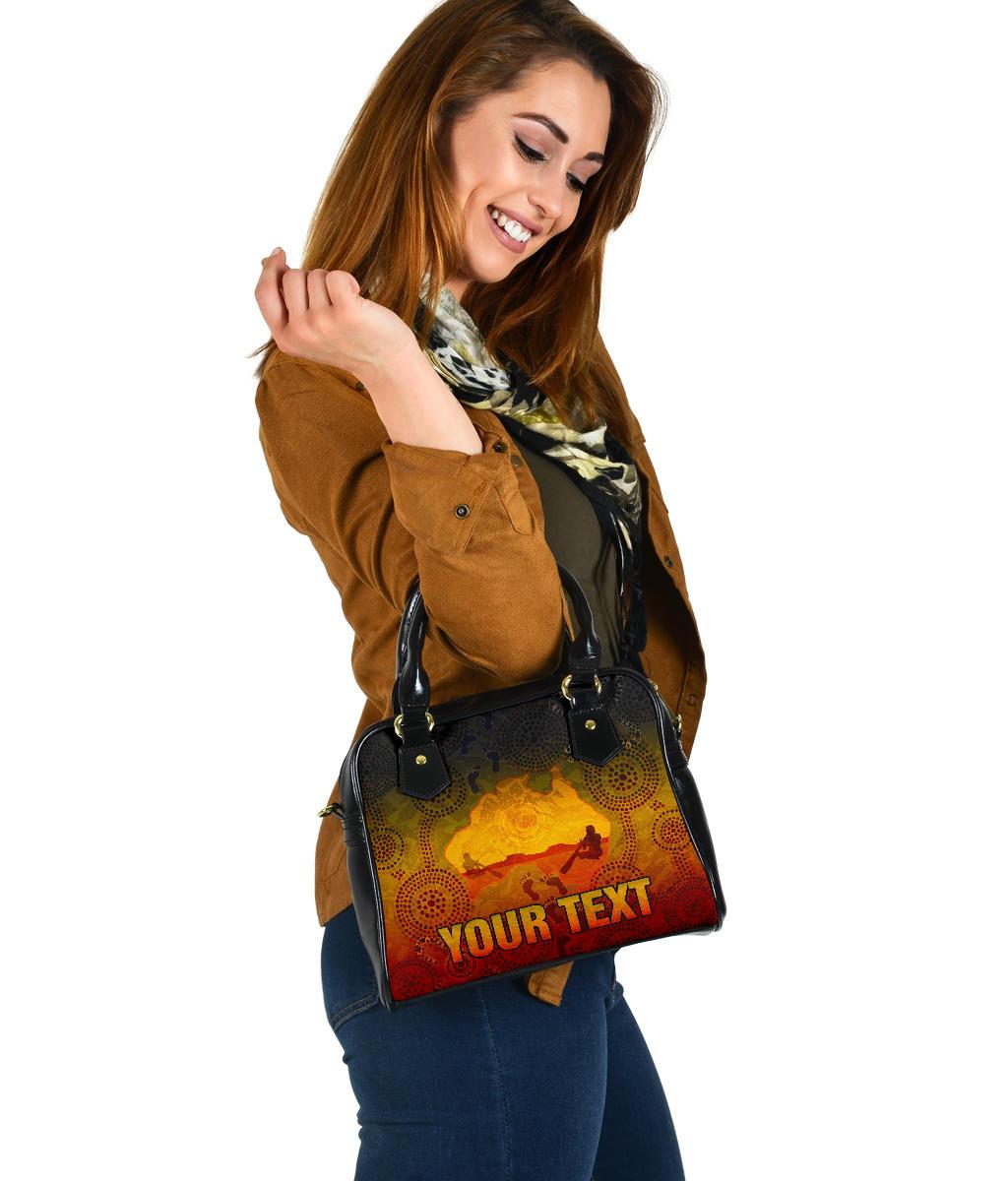 [Custom] Aboriginal Shoulder Handbag, Australian Map with  Indigenous Color - Vibe Hoodie