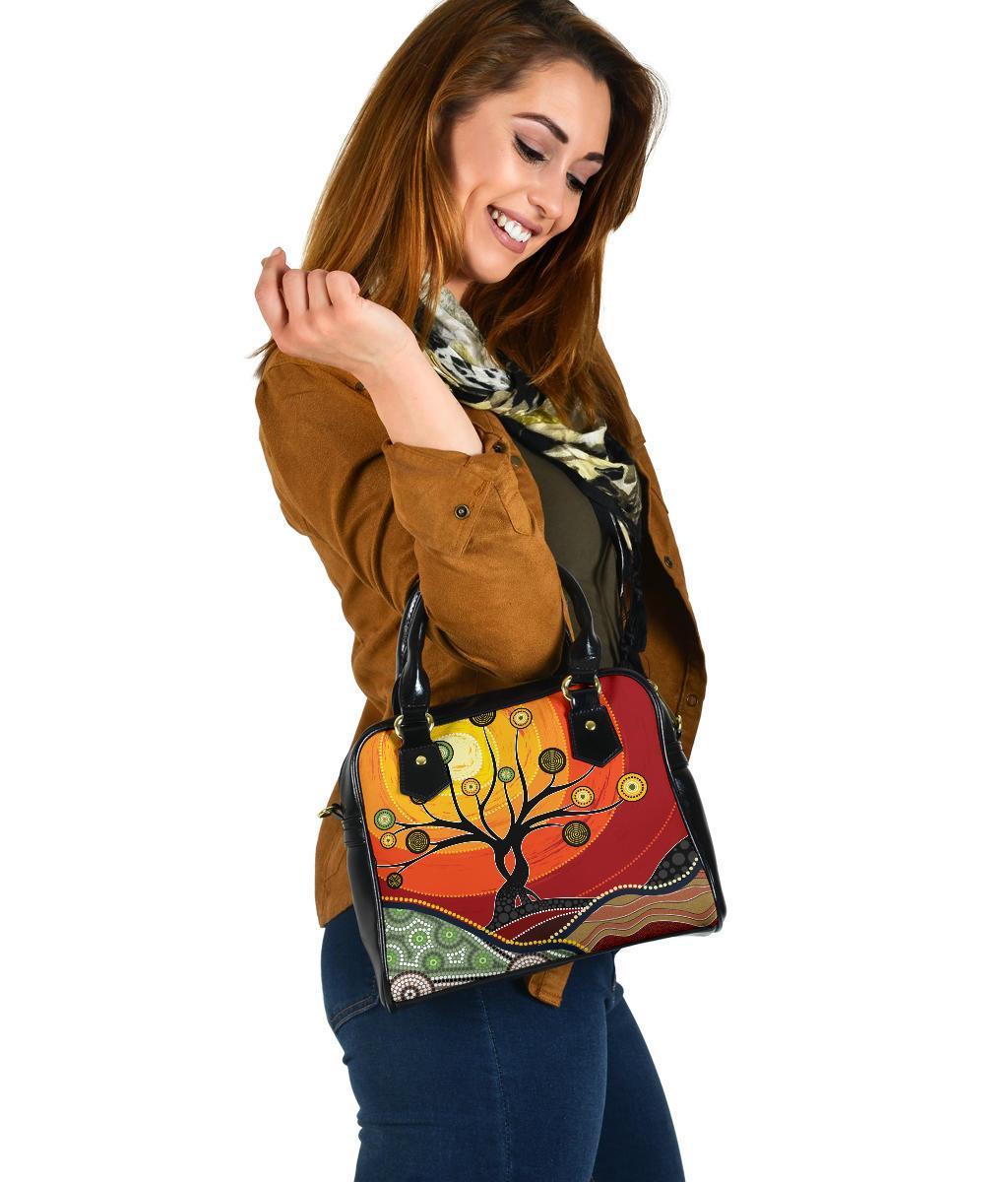 Shoulder Handbag - Australian Aboriginal Tree - Vibe Hoodie