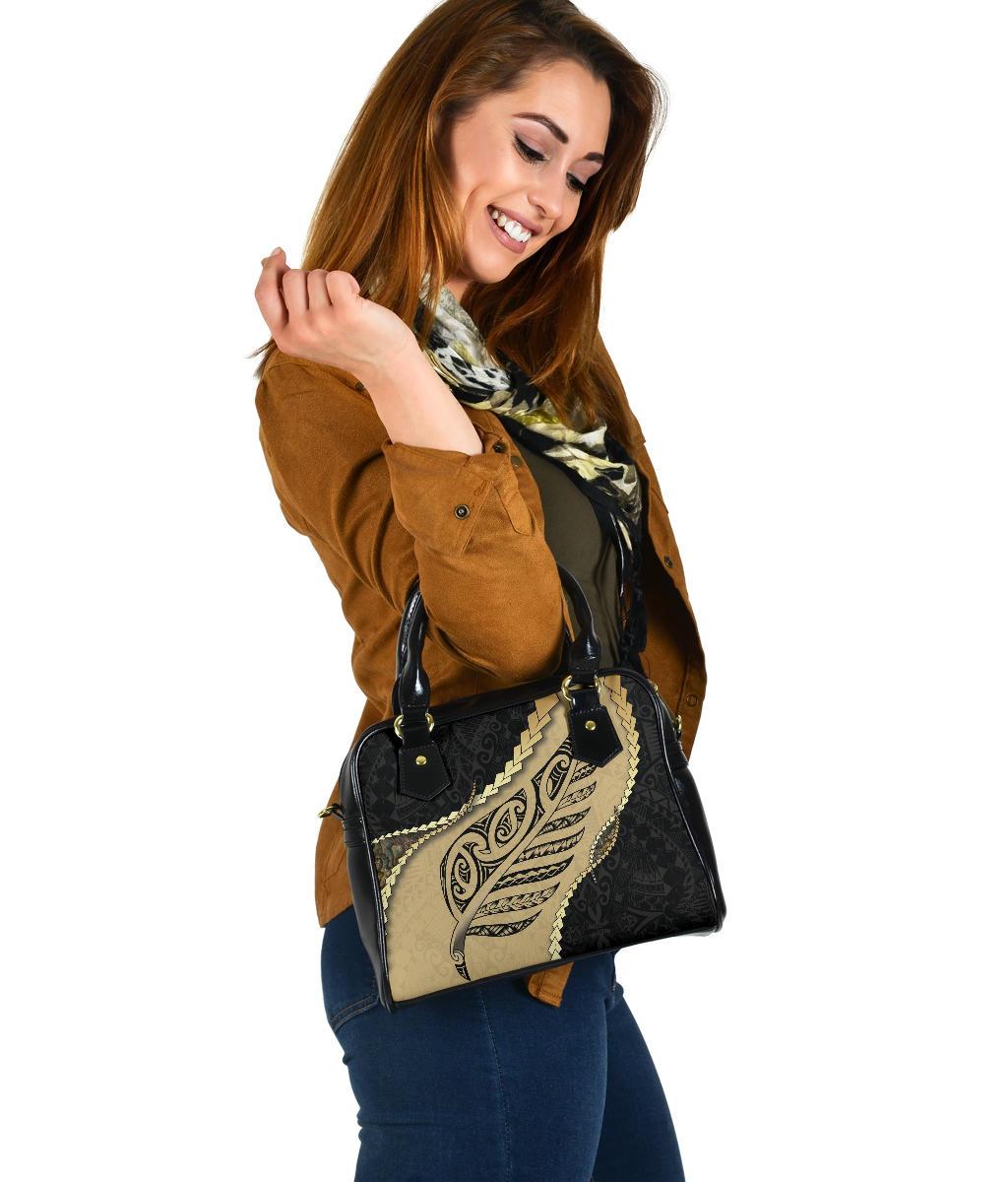 Paua Shell, Maori Silver Fern Shoulder Handbag - Vibe Hoodie