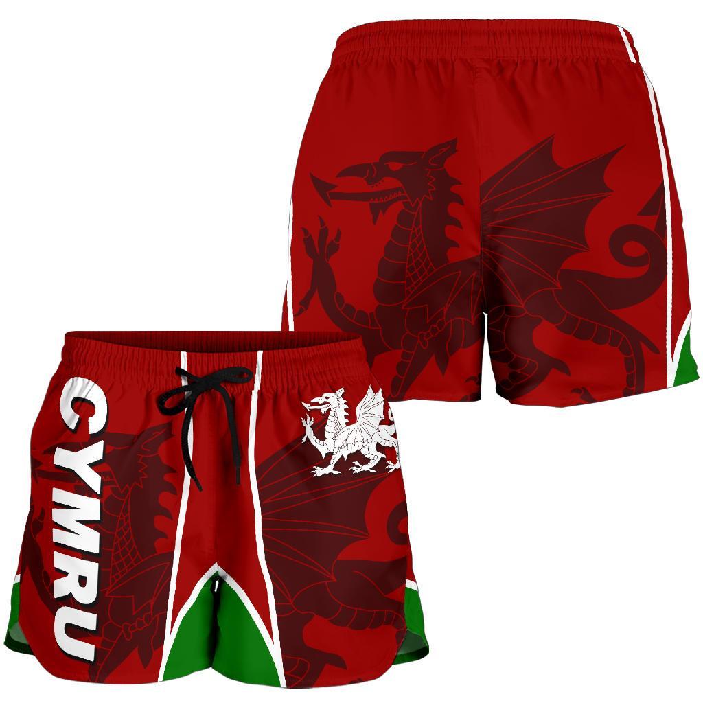 Wales Women's Shorts - Cymru Red Dragon - Vibe Hoodie