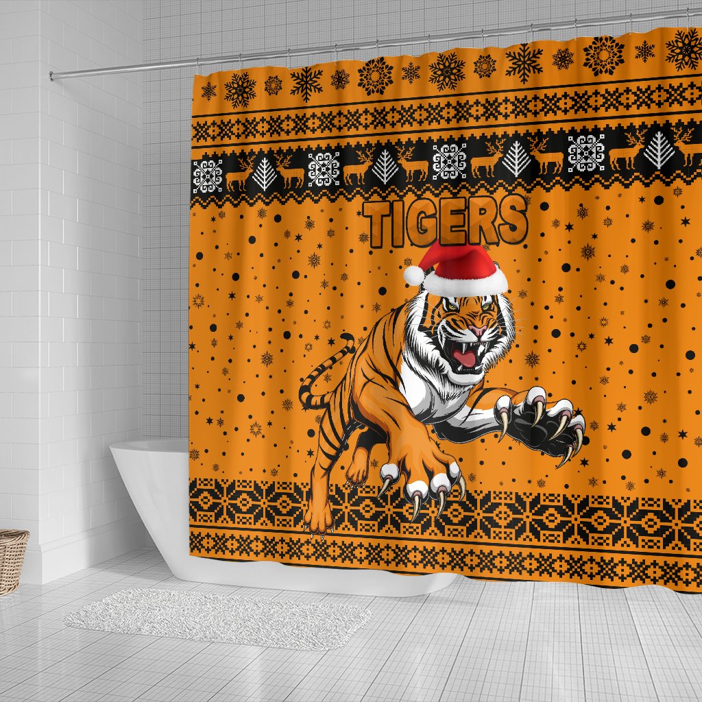 wests-christmas-shower-curtain-tigers-unique-vibes-orange