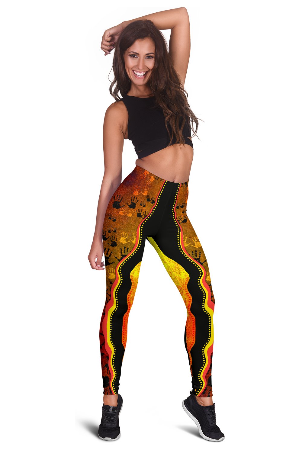 womens-leggings-aboriginal-rock-painting-hand-art-golden-style