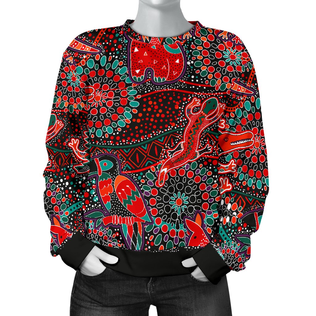 womens-sweaters-aboriginal-animal-dot-acrylic-paint