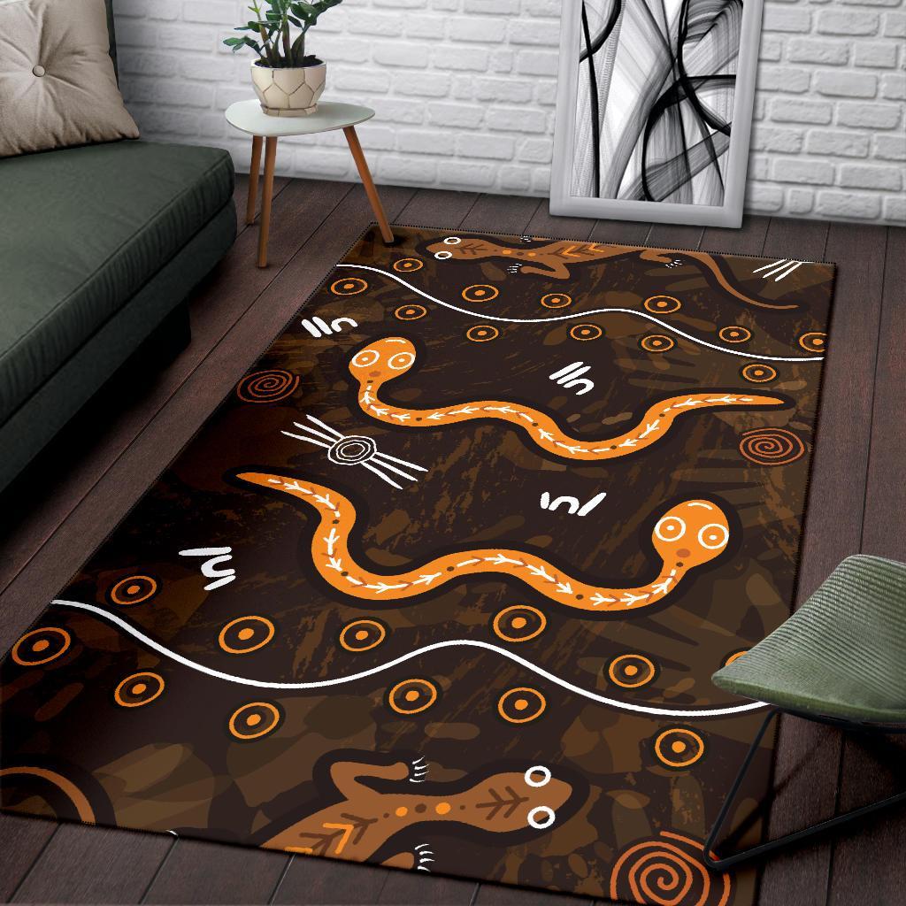 aboriginal-area-rug-indigenous-snake-hand-brown-color