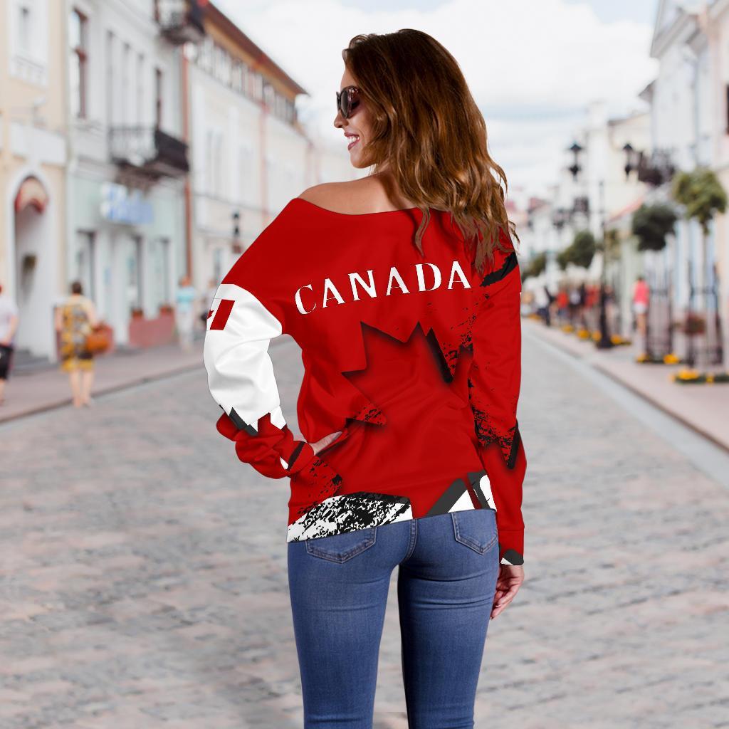 Canada Special Women'S Off Shoulder Sweater - Vibe Hoodie