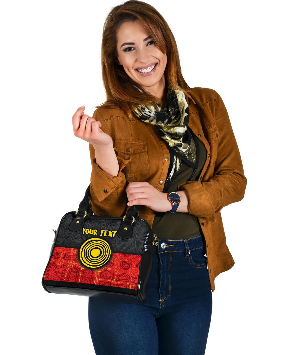 Personalised Aboriginal Shoulder Handbag - Aussie Indigenous Flag - Vibe Hoodie