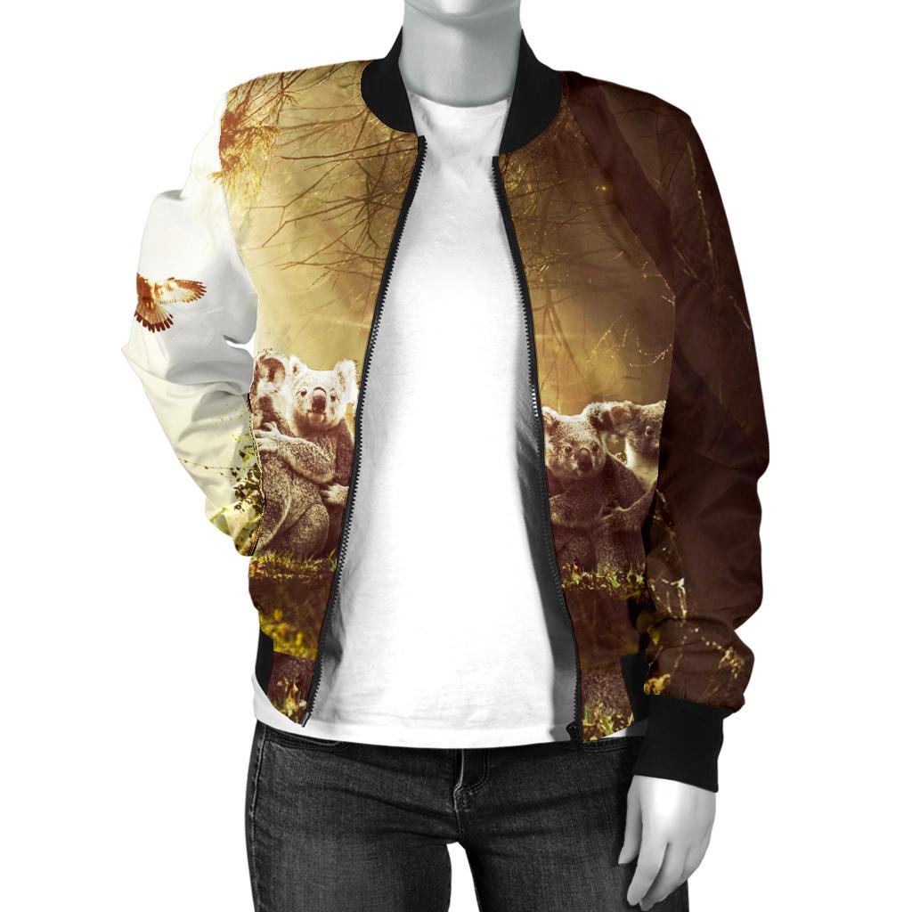 womens-bomber-jacket-koala-family-landscape-art